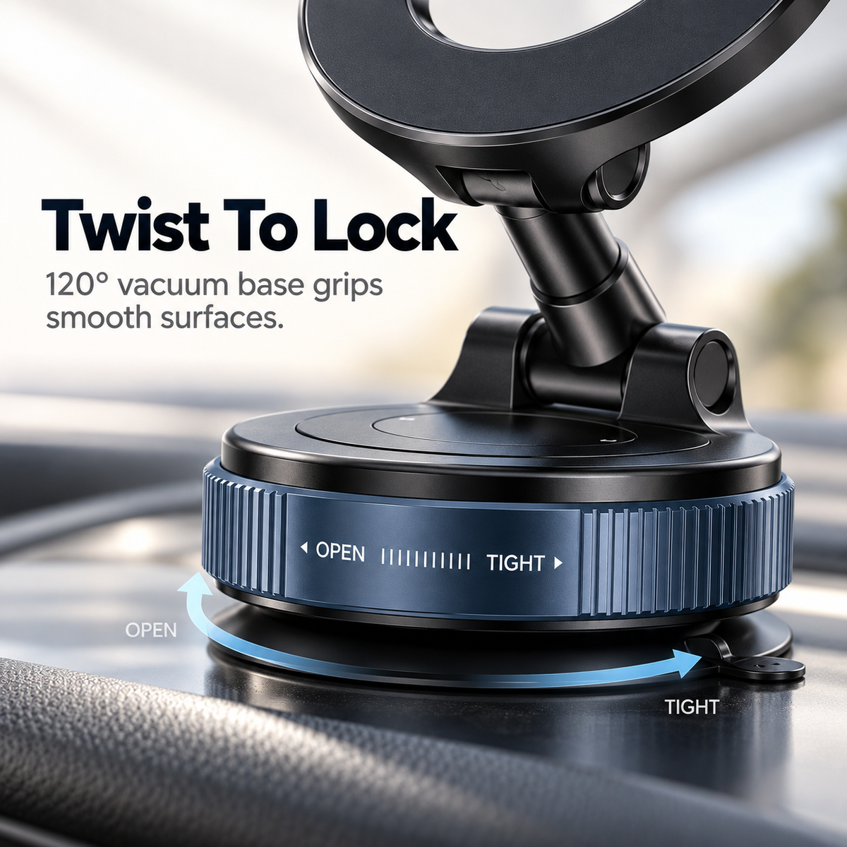 360° Foldable Magnetic Car Phone Mount – Adjustable Suction Holder