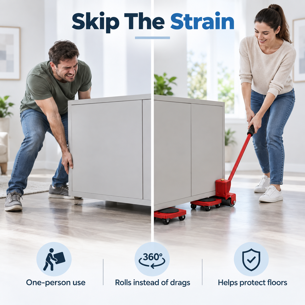 Heavy Furniture Lifter & 360° Mover Roller Kit