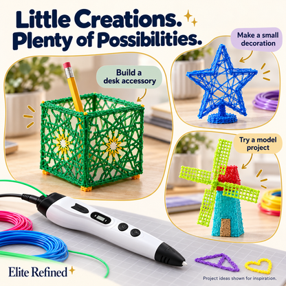 LCD 3D Printing Pen for Creative PLA Drawing Projects