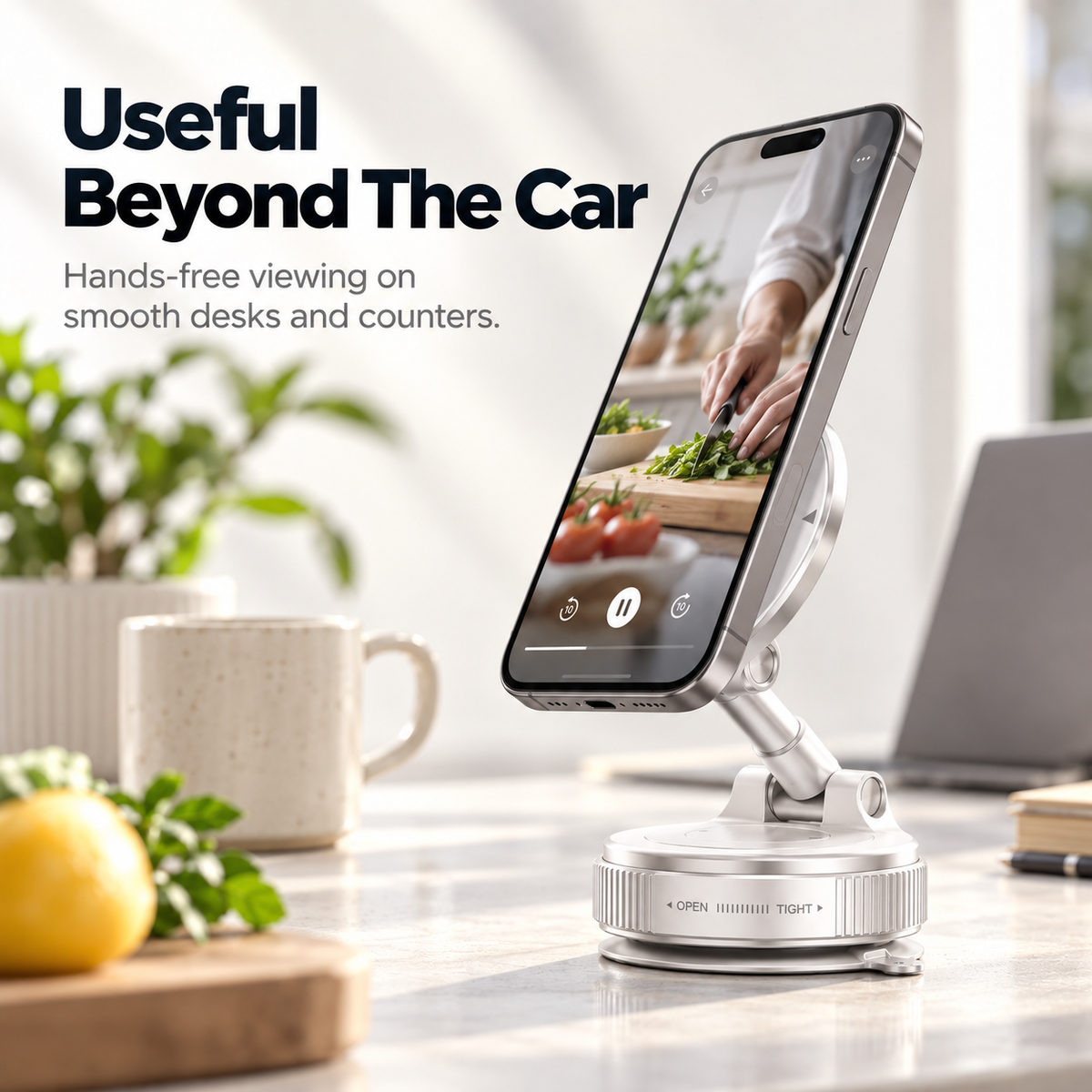 360° Foldable Magnetic Car Phone Mount – Adjustable Suction Holder