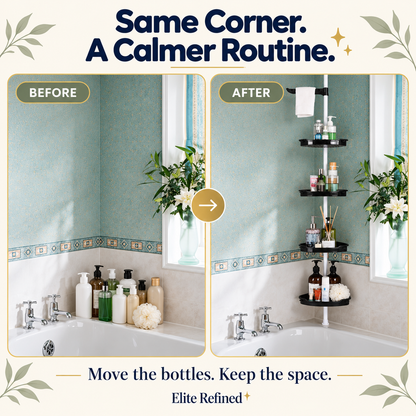 4-Tier Adjustable Tension-Pole Shower Caddy Organizer