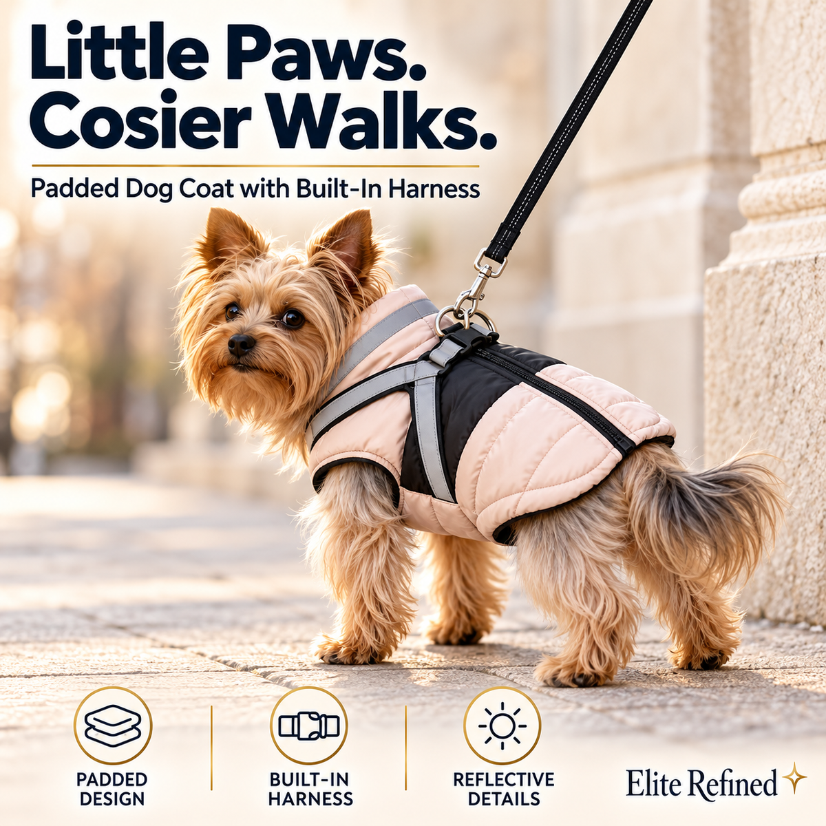 Reflective Harness-Ready Winter Dog Coat