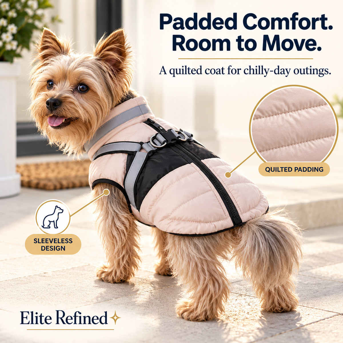 Reflective Harness-Ready Winter Dog Coat