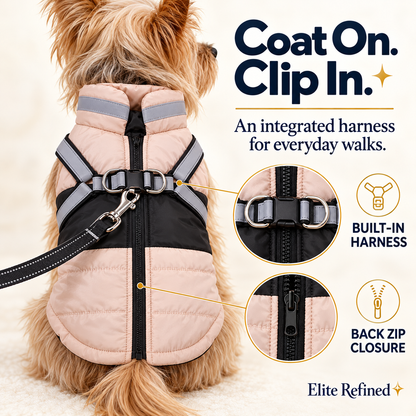 Reflective Harness-Ready Winter Dog Coat