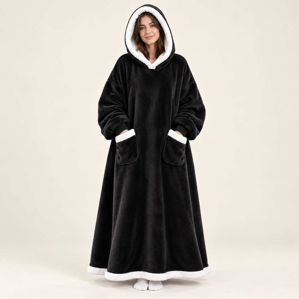 Oversized Fleece Wearable Blanket Hoodie