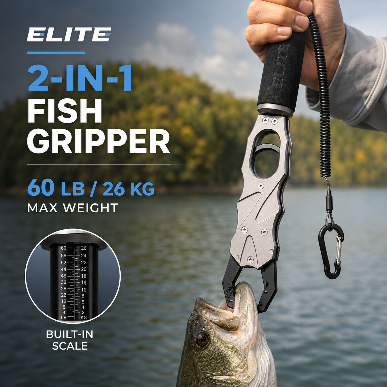 2-in-1 Fish Gripper + Built-In Scale