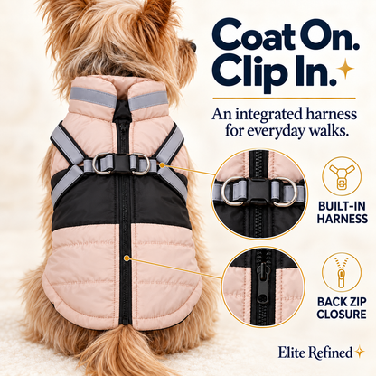 Reflective Harness-Ready Winter Dog Coat