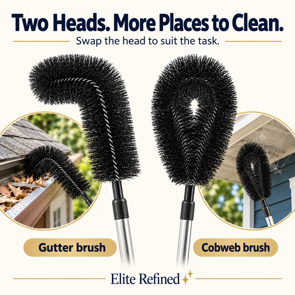 Adjustable Gutter Cleaning Wand & Brush Tool