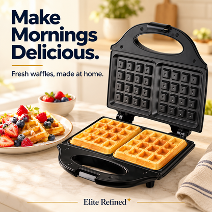 Mini Electric Waffle Maker for Quick Breakfast Treats