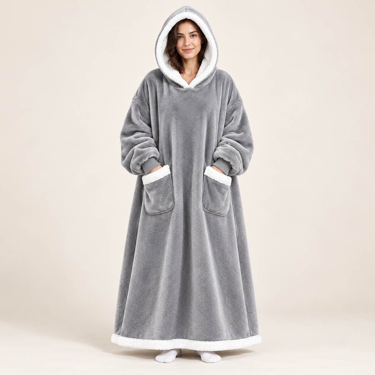 Oversized Fleece Wearable Blanket Hoodie