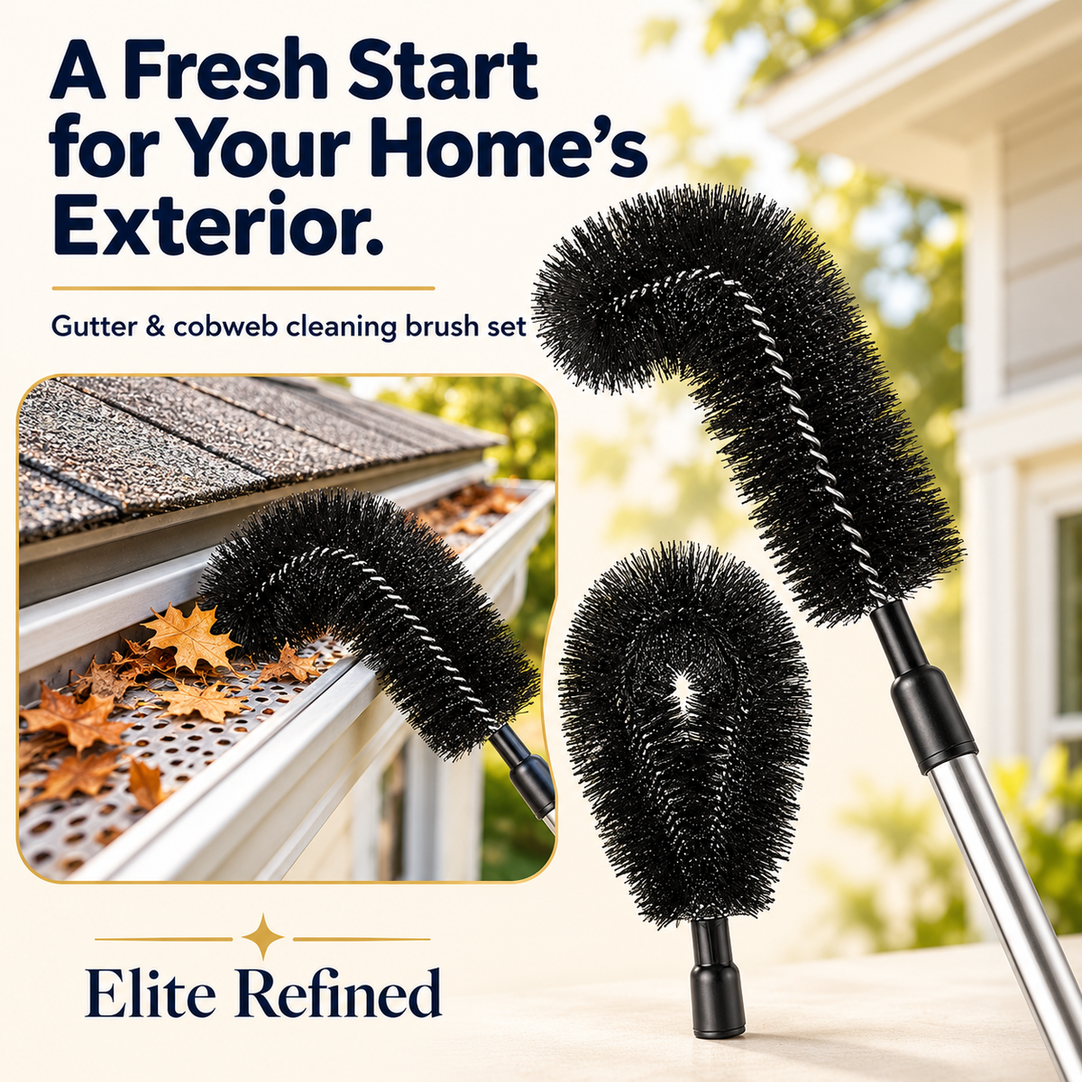 Adjustable Gutter Cleaning Wand & Brush Tool