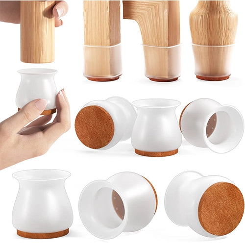 Protetor de Pé de Cadeira em Silicone | Kit com 16 Peças