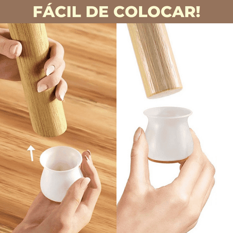 Protetor de Pé de Cadeira em Silicone | Kit com 16 Peças