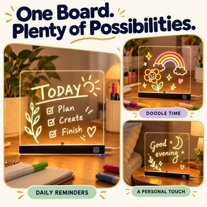 LED Light-Up Drawing Board for Kids — Reusable Glow Art