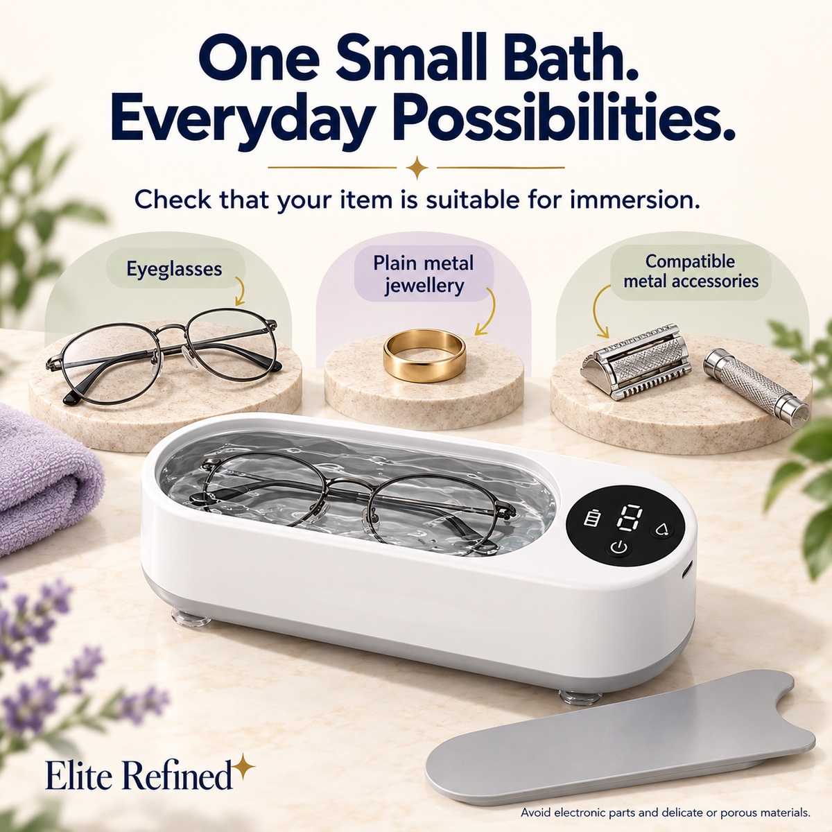 Portable Ultrasonic Jewelry & Eyeglasses Cleaner