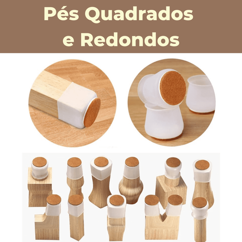 Protetor de Pé de Cadeira em Silicone | Kit com 16 Peças