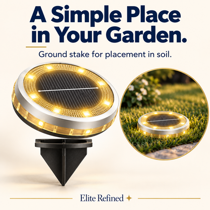 8-LED Solar Ground Disc Lights for Outdoor Paths