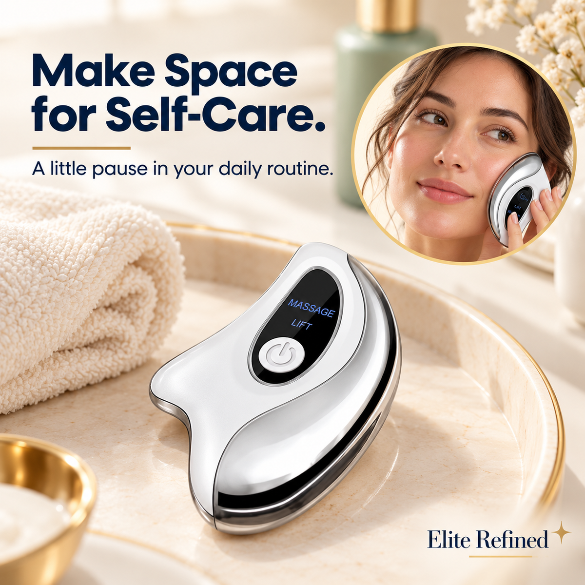 Heated Vibrating Gua Sha Facial Massage Tool