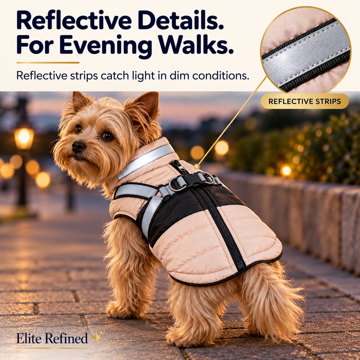 Reflective Harness-Ready Winter Dog Coat