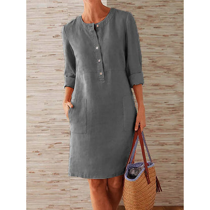 Harper Vintage Button Tunic Dress