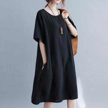 June Relaxed Cotton Midi Dress