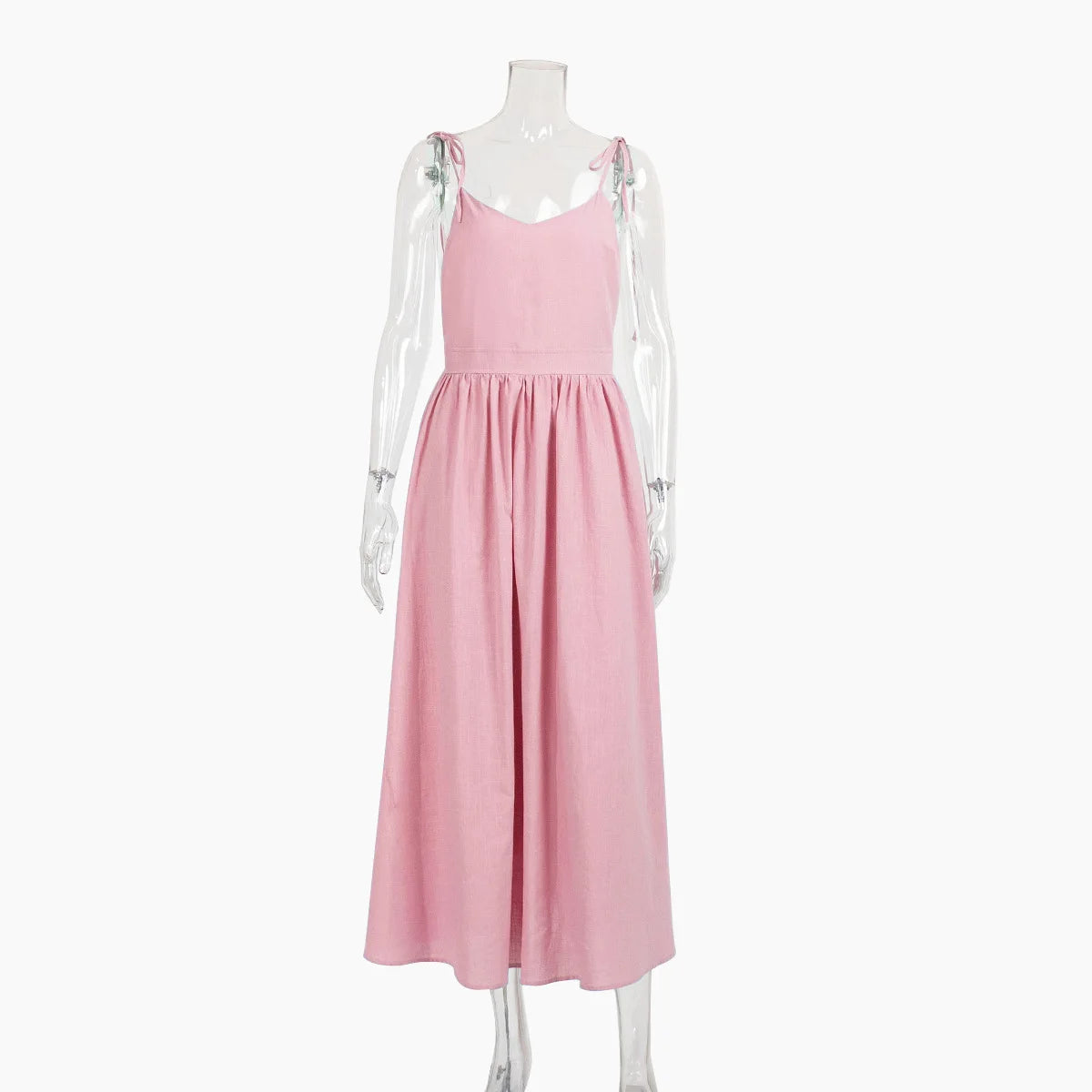 Amara Cotton-Linen V-Neck Midi Dress