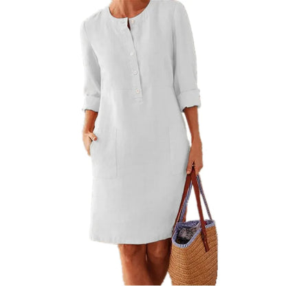 Harper Vintage Button Tunic Dress