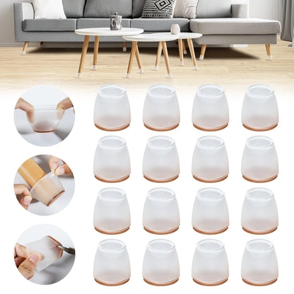 Protetor de Pé de Cadeira em Silicone | Kit com 16 Peças