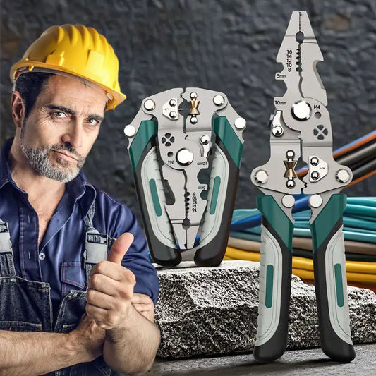 Multifunctional Foldable Wire Stripper, Cutter, and Crimper Tool