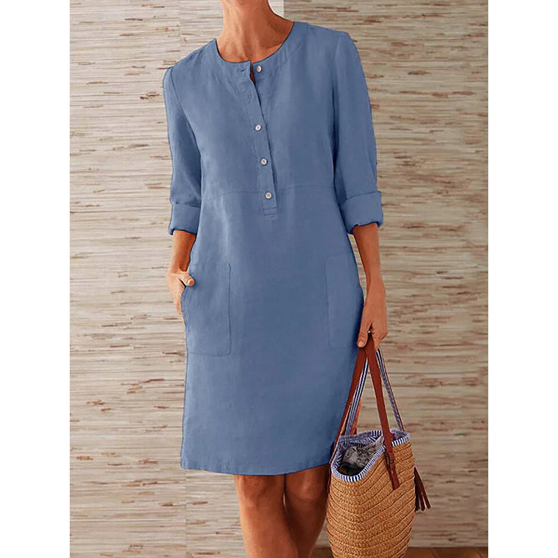 Harper Vintage Button Tunic Dress