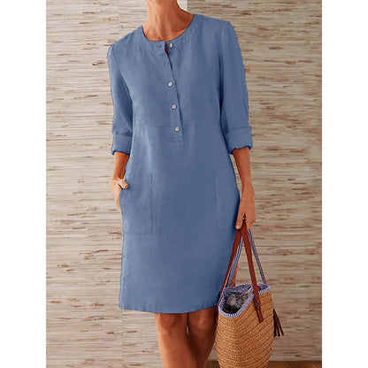 Harper Vintage Button Tunic Dress