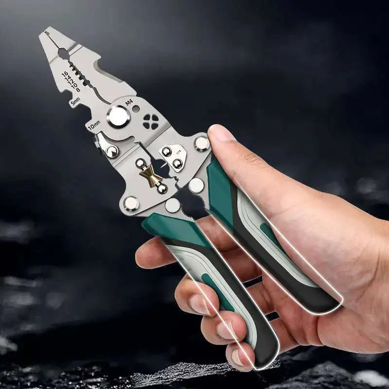 Multifunctional Foldable Wire Stripper, Cutter, and Crimper Tool
