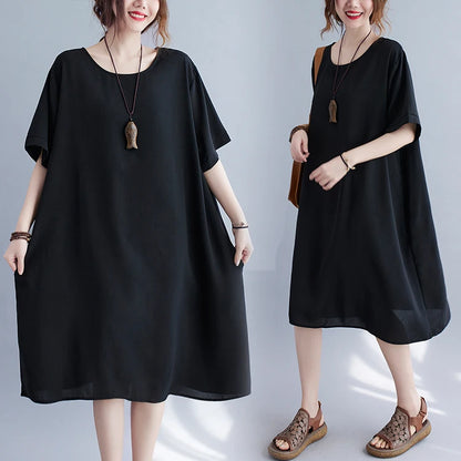 June Relaxed Cotton Midi Dress