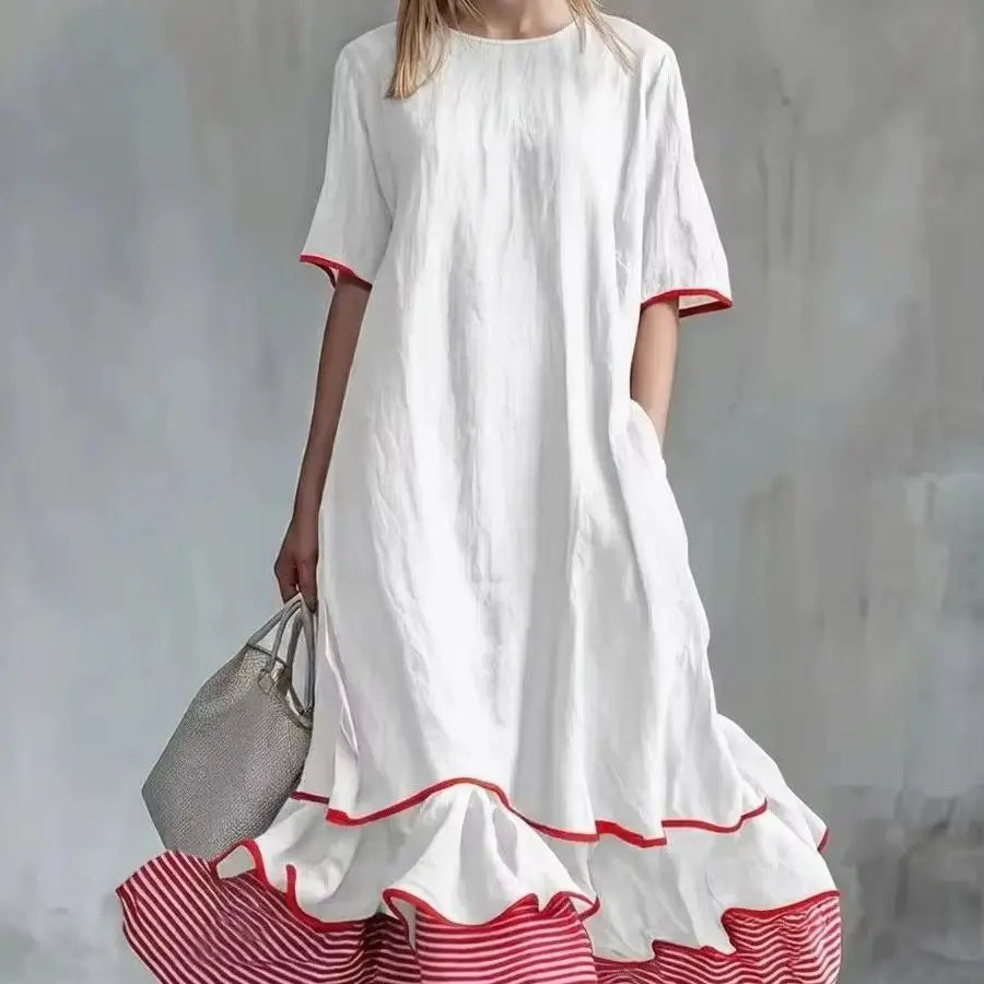 Marina Striped Patchwork Maxi Dress