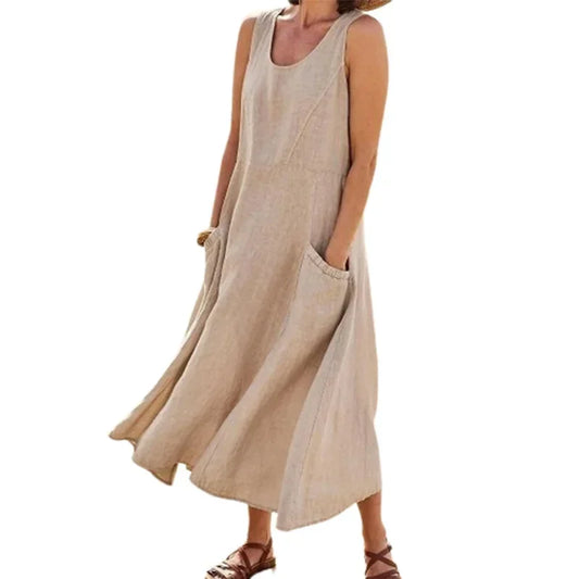 Avery Sleeveless Pocket Midi Dress