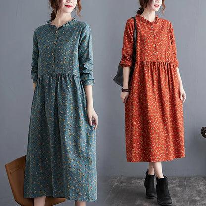 Florence Floral Cotton-Linen Maxi Dress