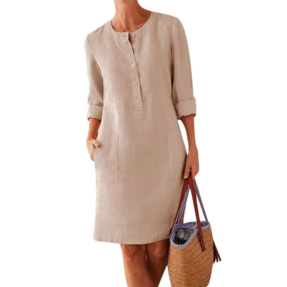 Harper Vintage Button Tunic Dress