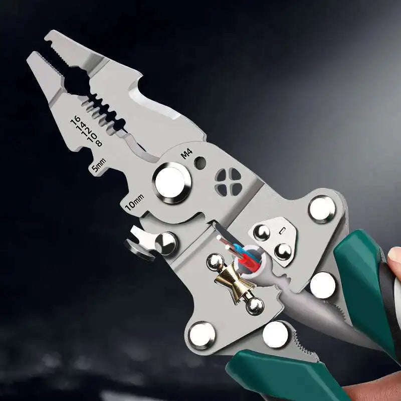 Multifunctional Foldable Wire Stripper, Cutter, and Crimper Tool