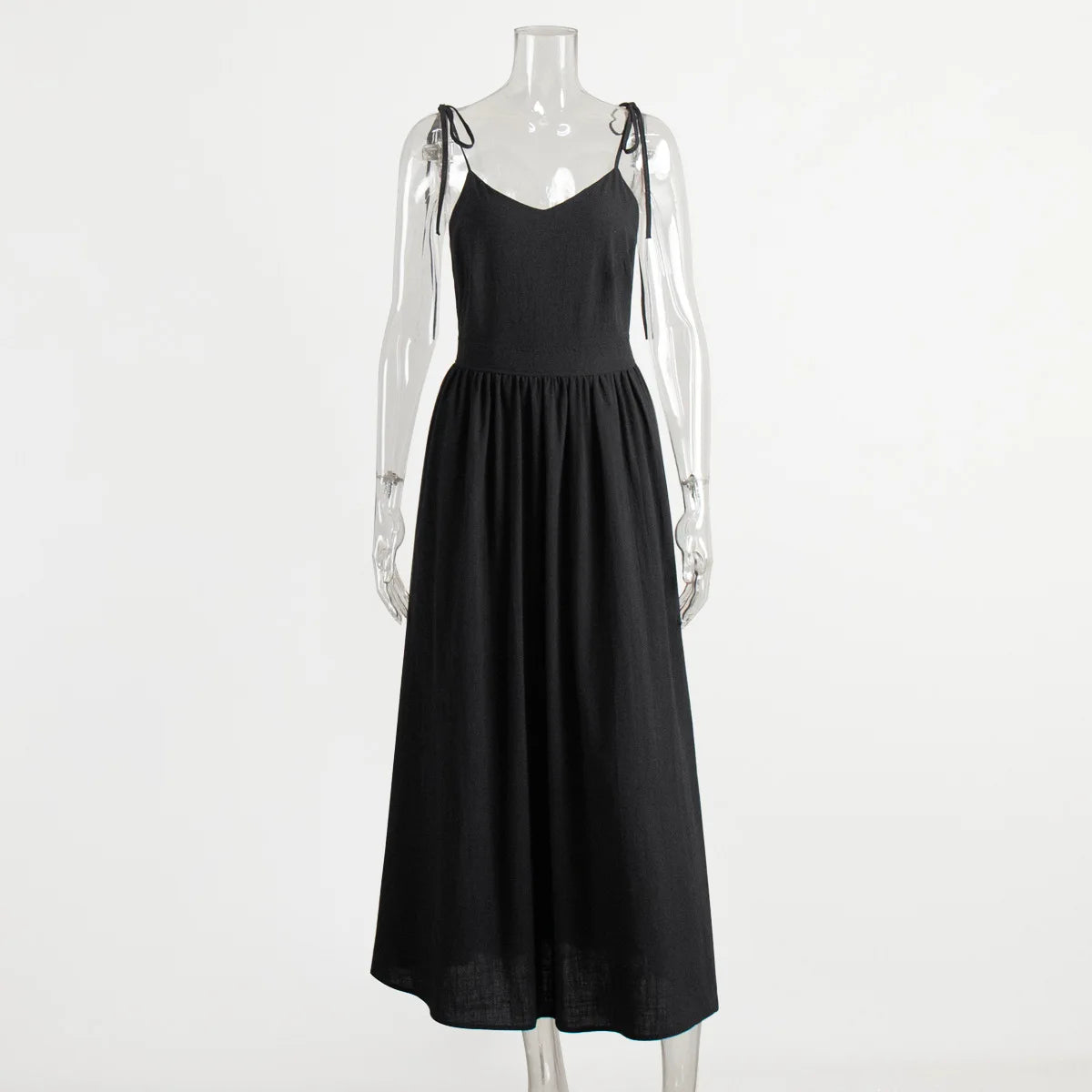 Amara Cotton-Linen V-Neck Midi Dress