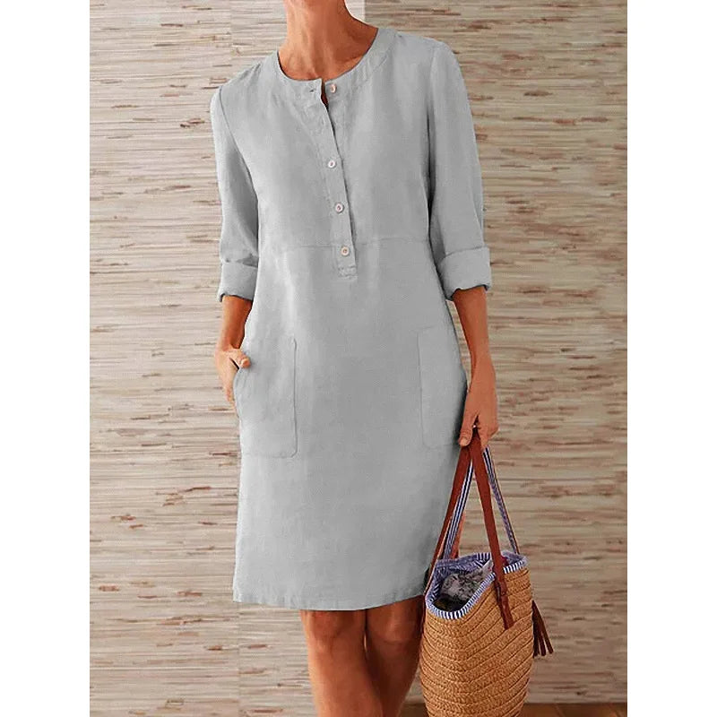 Harper Vintage Button Tunic Dress