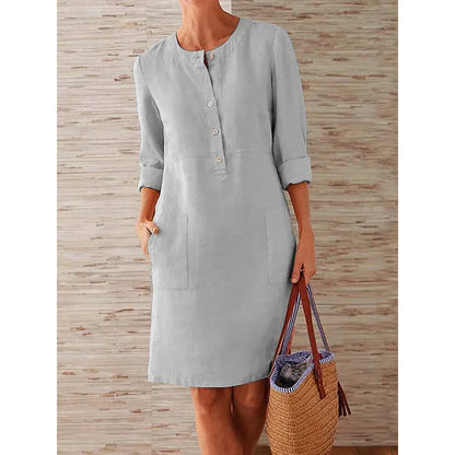 Harper Vintage Button Tunic Dress