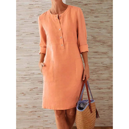Harper Vintage Button Tunic Dress