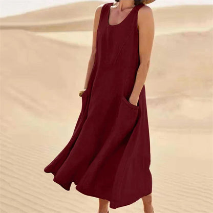 Avery Sleeveless Pocket Midi Dress