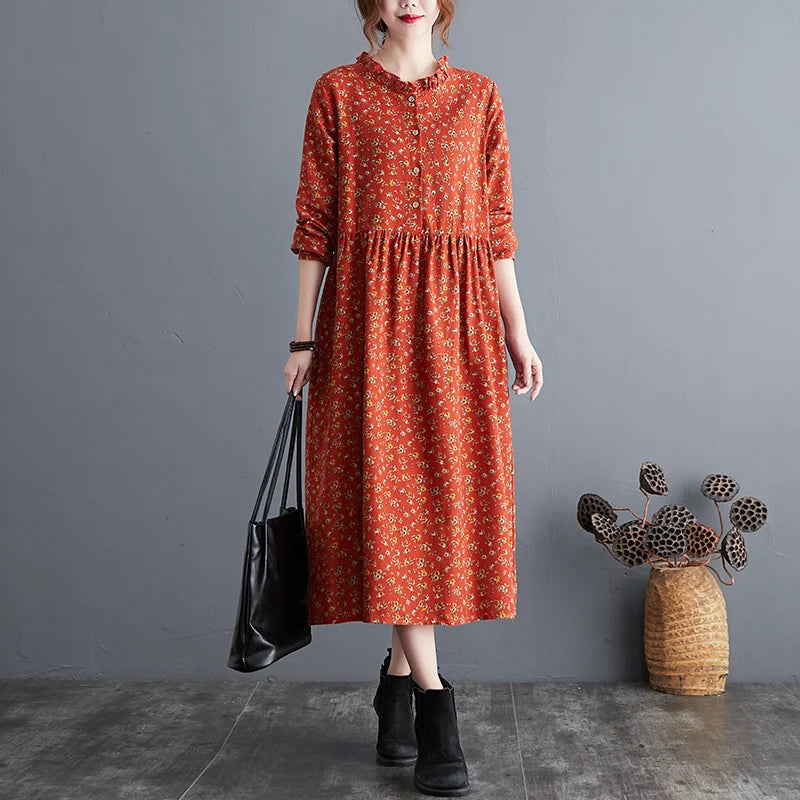 Florence Floral Cotton-Linen Maxi Dress