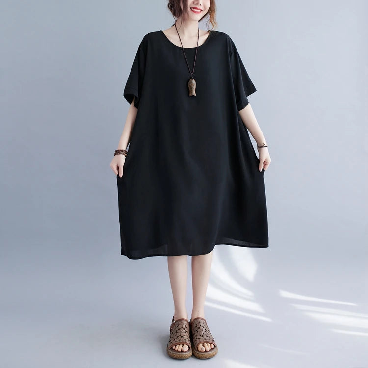 June Relaxed Cotton Midi Dress