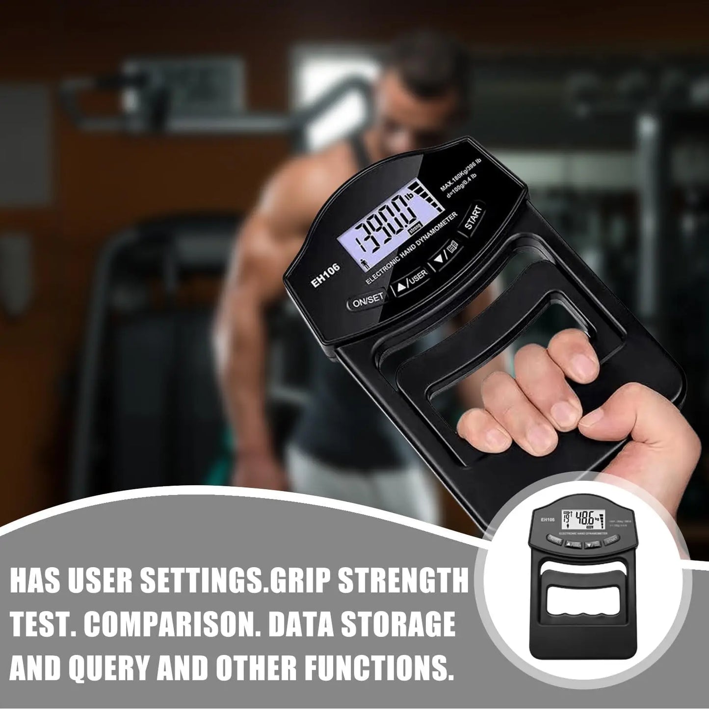 Digital Grip Strength Tester (396 lbs / 180 kg)