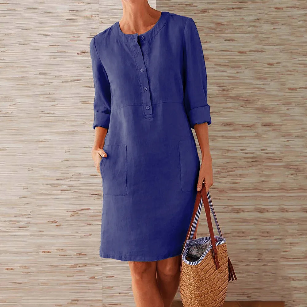 Harper Vintage Button Tunic Dress