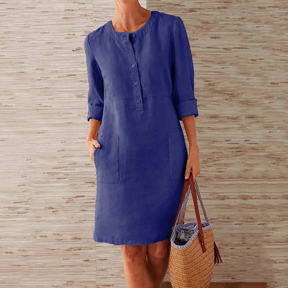Harper Vintage Button Tunic Dress