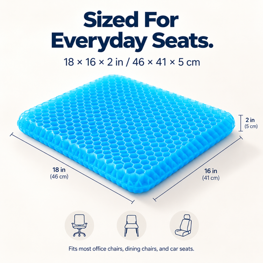 Cooling Honeycomb Gel Seat Cushion – Pressure-Relief Support for Office, Car & Wheelchair