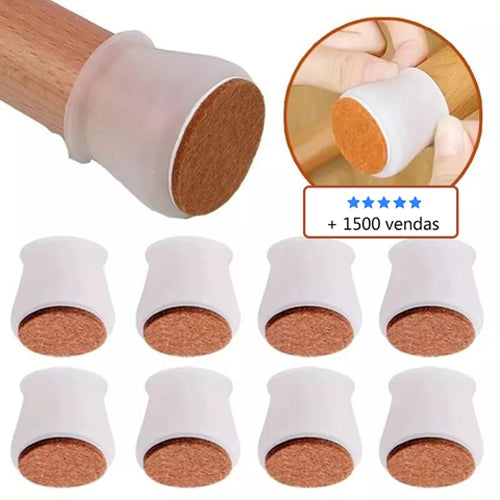 Protetor de Pé de Cadeira em Silicone | Kit com 16 Peças